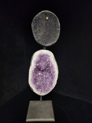 Double Amethyst on Stand
