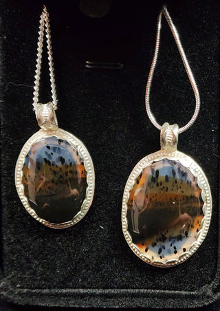 Montana Agate "His and Her" Pendants