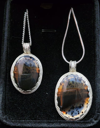 Montana Agate "His and Her" Pendants