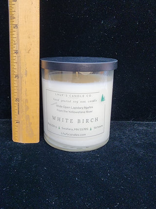 White Birch Candles with Montana Agate