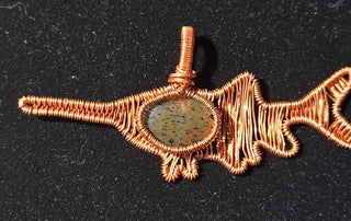 Wire Wrap Paddlefish Pendant with a Montana Agate