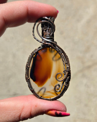 Montana Agate Wire Wrap Pendant