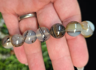 12mm Montana Agate Beaded Bracelet.